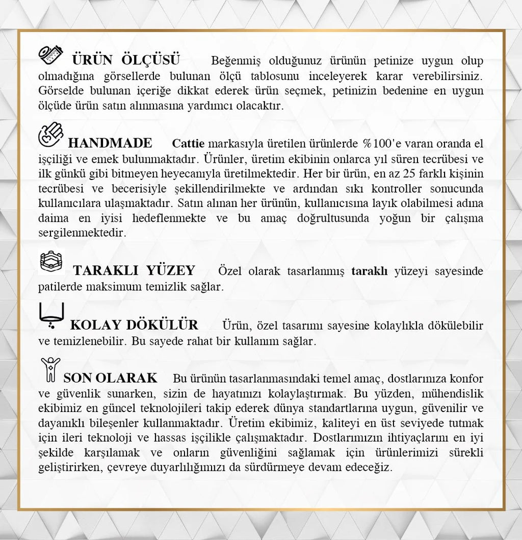 Cattie Taraklı Model Kum Toplayıcı Fonksiyonel Kedi Paspası